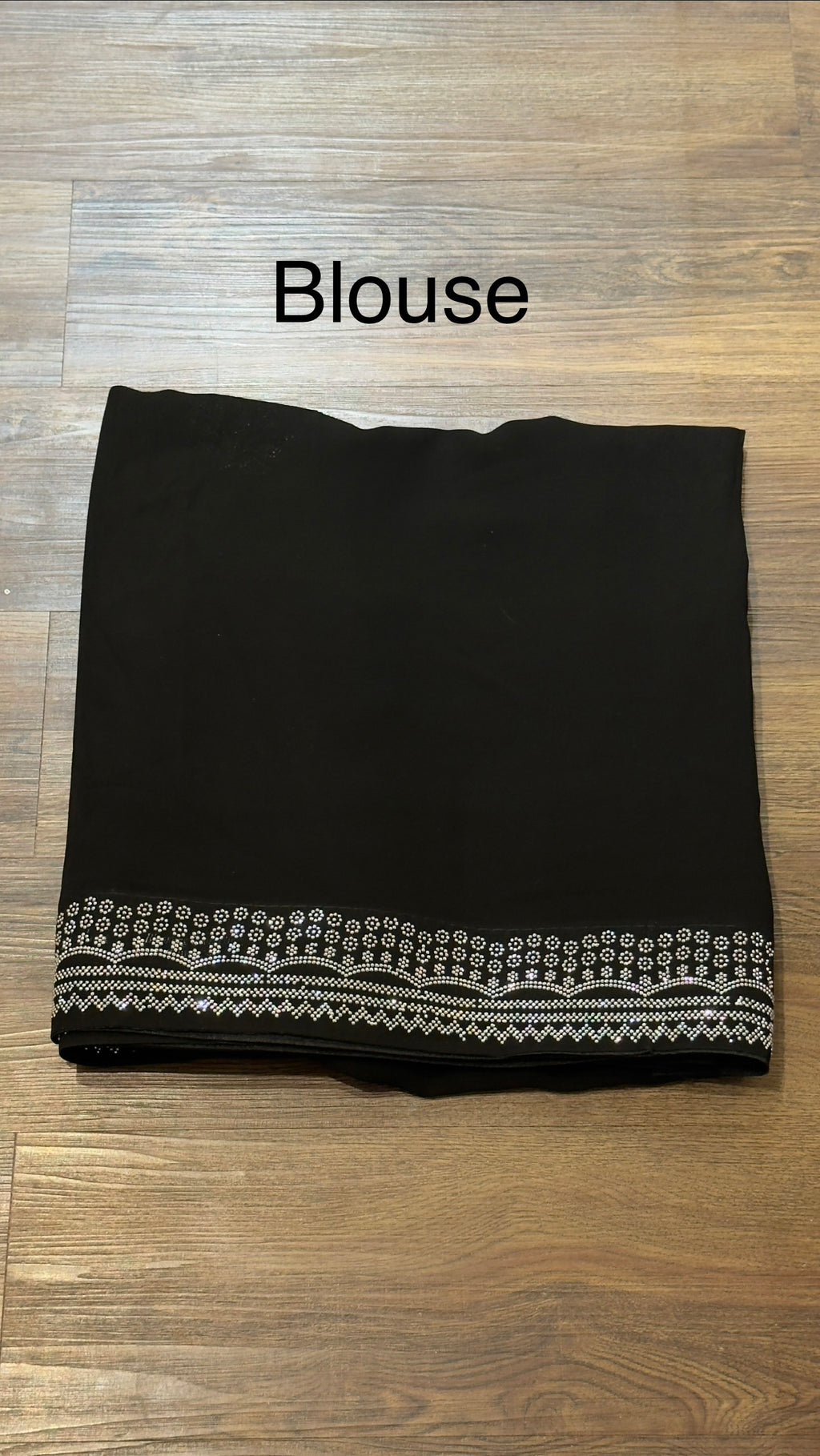 "Black Diamond" Silver Swaroski Embellished Georgette Saree
