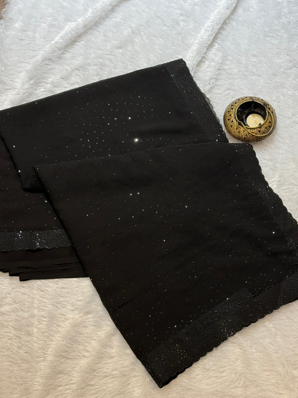 "Black Diamond" Swaroski Embellished Georgette Saree